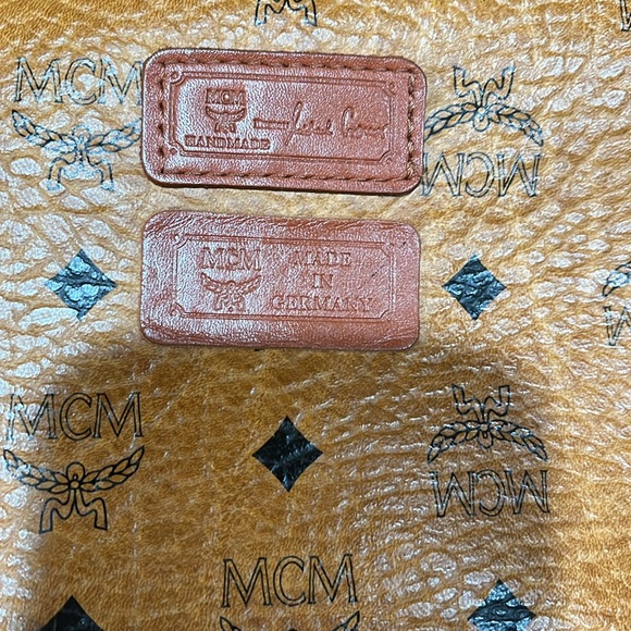 MCM Munchen MADE IN GERMANY  cognac tan signature canvas and leather tote bag - Picture 11 of 13